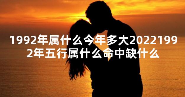 1992年属什么今年多大20221992年五行属什么命中缺什么