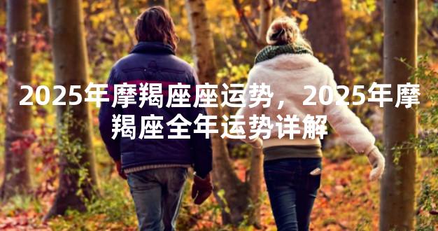 2025年摩羯座座运势，2025年摩羯座全年运势详解