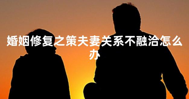 婚姻修复之策夫妻关系不融洽怎么办