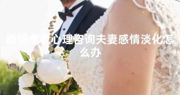 婚姻危机心理咨询夫妻感情淡化怎么办