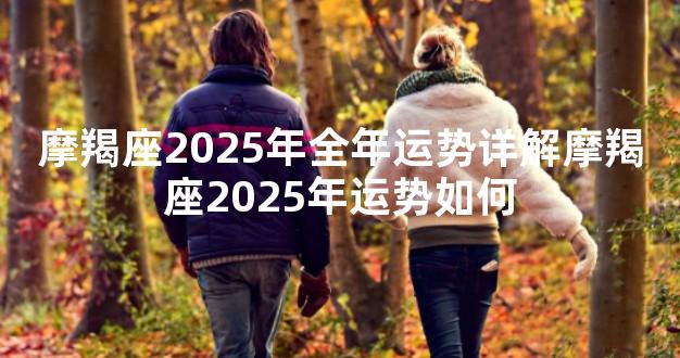 摩羯座2025年全年运势详解摩羯座2025年运势如何