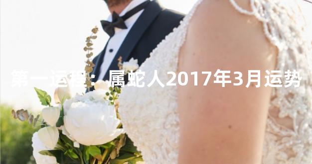 第一运程：属蛇人2017年3月运势